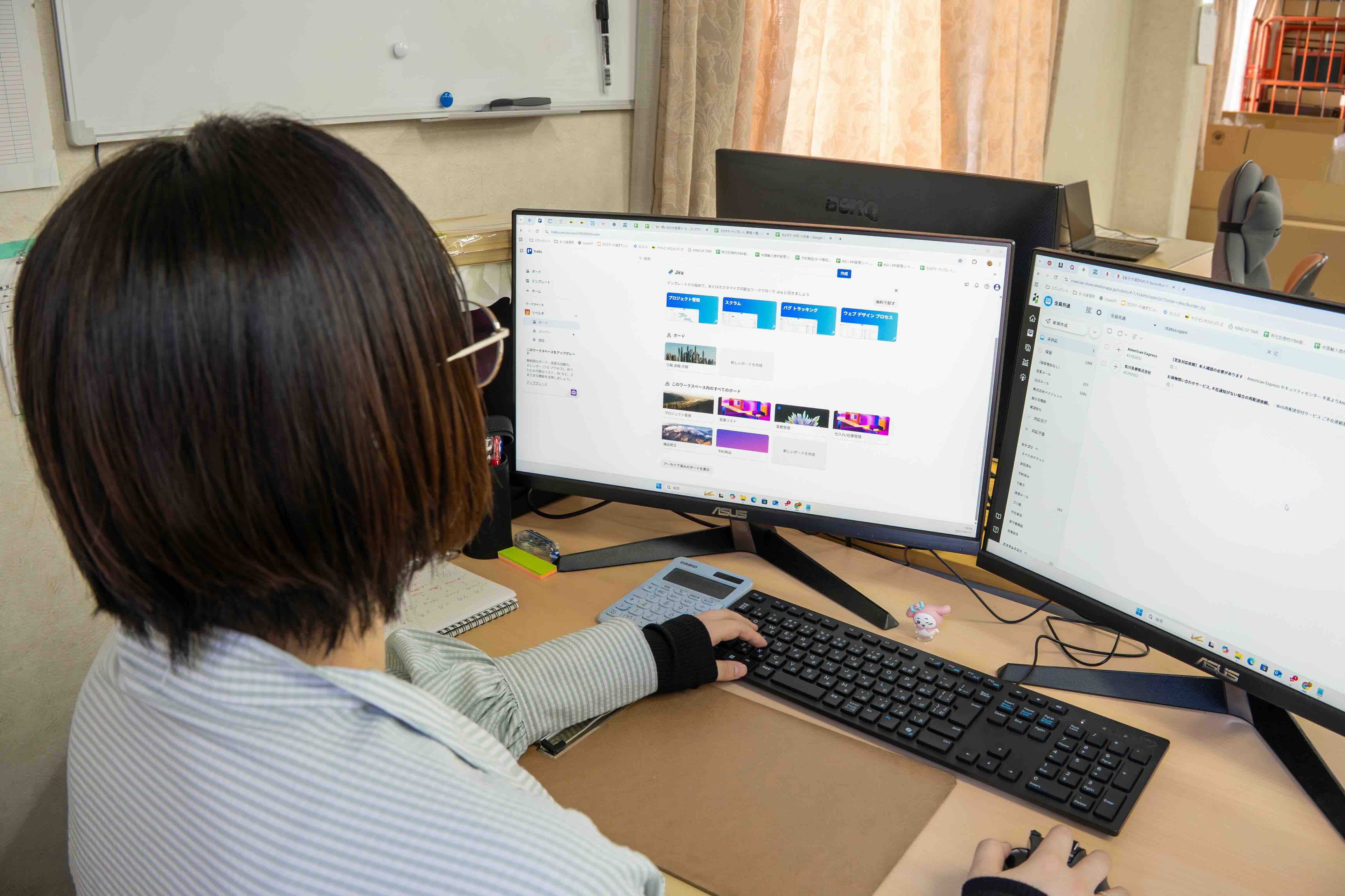 PC作業の様子